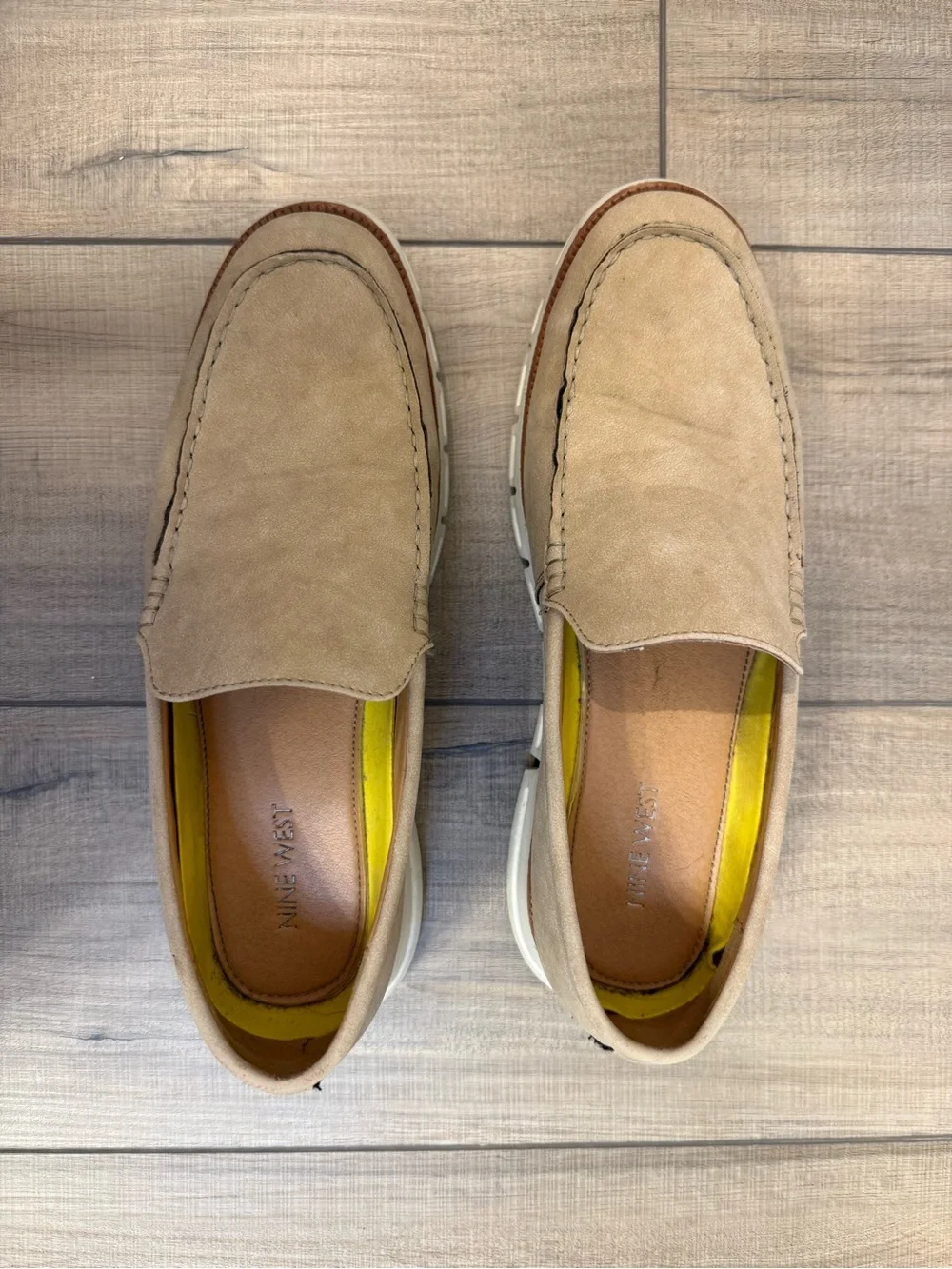 Nine West Men’s Keane Beige Suede Slip-On Loafers